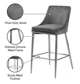 Karina Grey Velvet Counter Stool, Set of 2 from Meridian - Luna Furniture