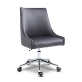 Karina Grey Velvet Office Chair from Meridian - Luna Furniture