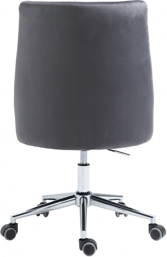 Karina Grey Velvet Office Chair from Meridian - Luna Furniture