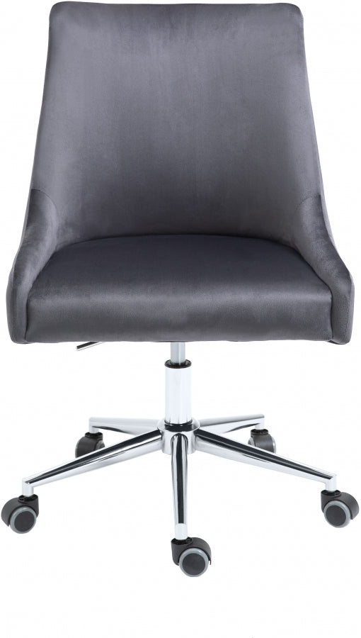 Karina Grey Velvet Office Chair from Meridian - Luna Furniture