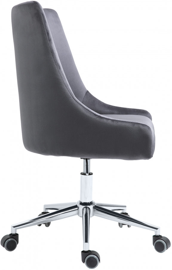 Karina Grey Velvet Office Chair from Meridian - Luna Furniture