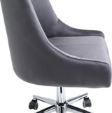 Karina Grey Velvet Office Chair from Meridian - Luna Furniture