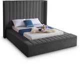 Kiki Grey Velvet Full Bed from Meridian - Luna Furniture