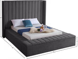 Kiki Grey Velvet Full Bed from Meridian - Luna Furniture