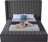 Kiki Grey Velvet Full Bed from Meridian - Luna Furniture