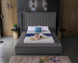 Kiki Grey Velvet Full Bed from Meridian - Luna Furniture