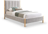 Grey Kona Fabric Twin Twin Bed from Meridian - Luna Furniture