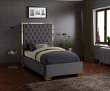 Lana Grey Velvet Twin Bed from Meridian - Luna Furniture