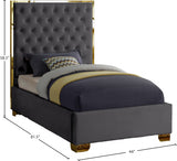 Lana Grey Velvet Twin Bed from Meridian - Luna Furniture