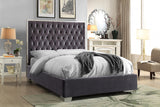 Lexi Grey Velvet Full Bed from Meridian - Luna Furniture