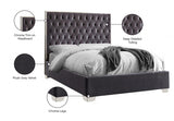 Lexi Grey Velvet Full Bed from Meridian - Luna Furniture