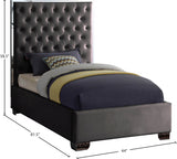 Lexi Grey Velvet Twin Bed from Meridian - Luna Furniture