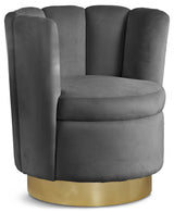 Lily Grey Velvet Accent Chair from Meridian - Luna Furniture