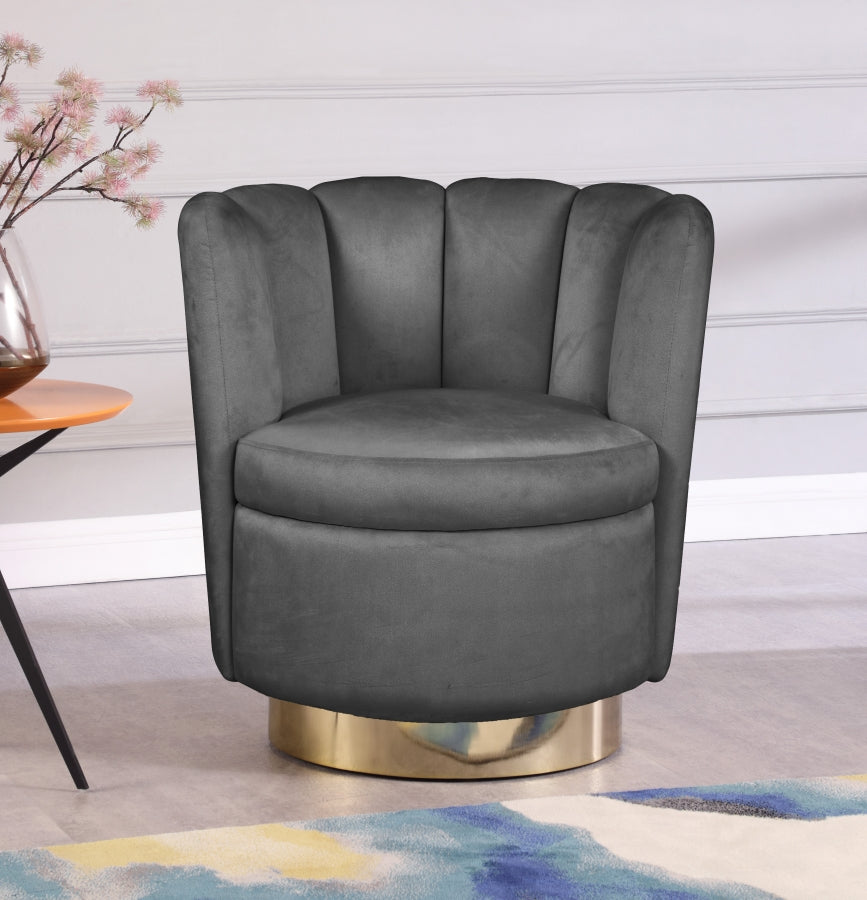 Lily Grey Velvet Accent Chair from Meridian - Luna Furniture