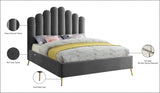 Lily Grey Velvet Queen Bed from Meridian - Luna Furniture