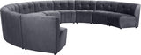 Limitless Grey Modular Velvet 10-Piece Sectional from Meridian - Luna Furniture