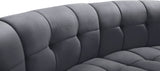 Limitless Grey Modular Velvet 10-Piece Sectional from Meridian - Luna Furniture