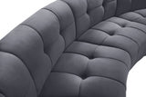 Limitless Grey Modular Velvet 10-Piece Sectional from Meridian - Luna Furniture