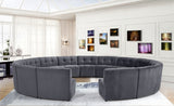 Limitless Grey Modular Velvet 15-Piece Sectional from Meridian - Luna Furniture