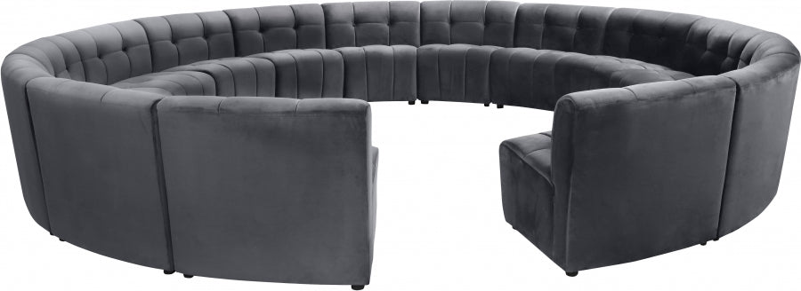 Limitless Grey Modular Velvet 15-Piece Sectional from Meridian - Luna Furniture