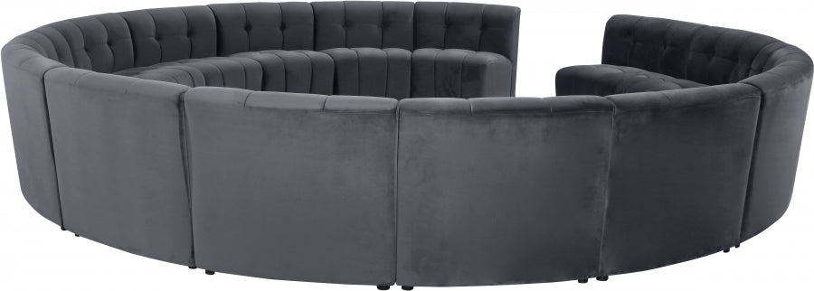 Limitless Grey Modular Velvet 15-Piece Sectional from Meridian - Luna Furniture