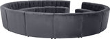 Limitless Grey Modular Velvet 15-Piece Sectional from Meridian - Luna Furniture