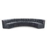 Limitless Grey Modular Velvet 6-Piece Sectional from Meridian - Luna Furniture