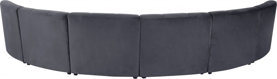 Limitless Grey Modular Velvet 6-Piece Sectional from Meridian - Luna Furniture