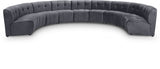 Limitless Grey Modular Velvet 9-Piece Sectional from Meridian - Luna Furniture