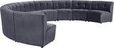 Limitless Grey Modular Velvet 9-Piece Sectional from Meridian - Luna Furniture