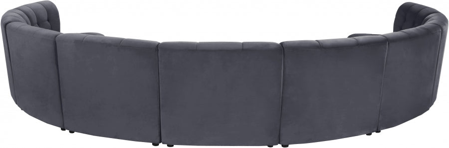 Limitless Grey Modular Velvet 9-Piece Sectional from Meridian - Luna Furniture