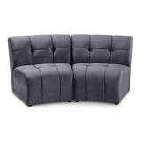 Limitless Grey Modular Velvet Loveseat from Meridian - Luna Furniture