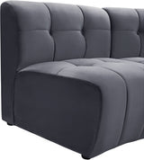 Limitless Grey Modular Velvet Loveseat from Meridian - Luna Furniture