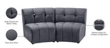 Limitless Grey Modular Velvet Loveseat from Meridian - Luna Furniture