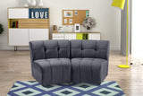 Limitless Grey Modular Velvet Loveseat from Meridian - Luna Furniture