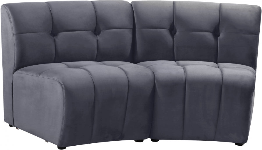 Limitless Grey Modular Velvet Loveseat from Meridian - Luna Furniture