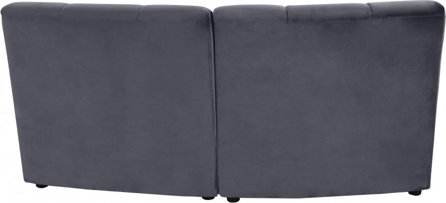 Limitless Grey Modular Velvet Loveseat from Meridian - Luna Furniture