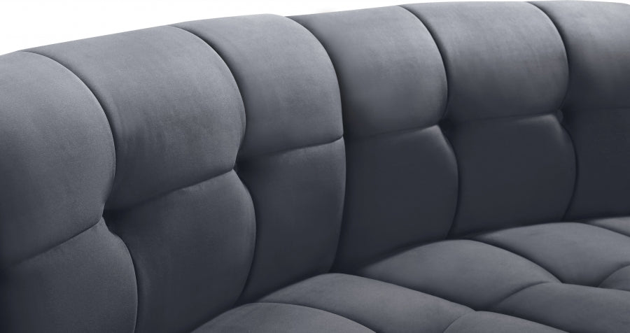 Limitless Grey Modular Velvet Loveseat from Meridian - Luna Furniture