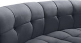 Limitless Grey Modular Velvet Loveseat from Meridian - Luna Furniture