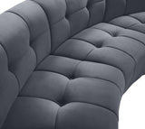 Limitless Grey Modular Velvet Loveseat from Meridian - Luna Furniture