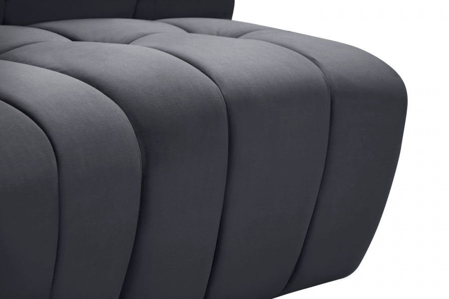 Limitless Grey Modular Velvet Sofa from Meridian - Luna Furniture