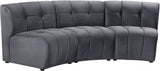 Limitless Grey Modular Velvet Sofa from Meridian - Luna Furniture