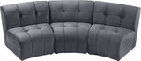 Limitless Grey Modular Velvet Sofa from Meridian - Luna Furniture