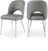 Logan Grey Faux Leather Dining Chair, Set of 2 from Meridian - Luna Furniture