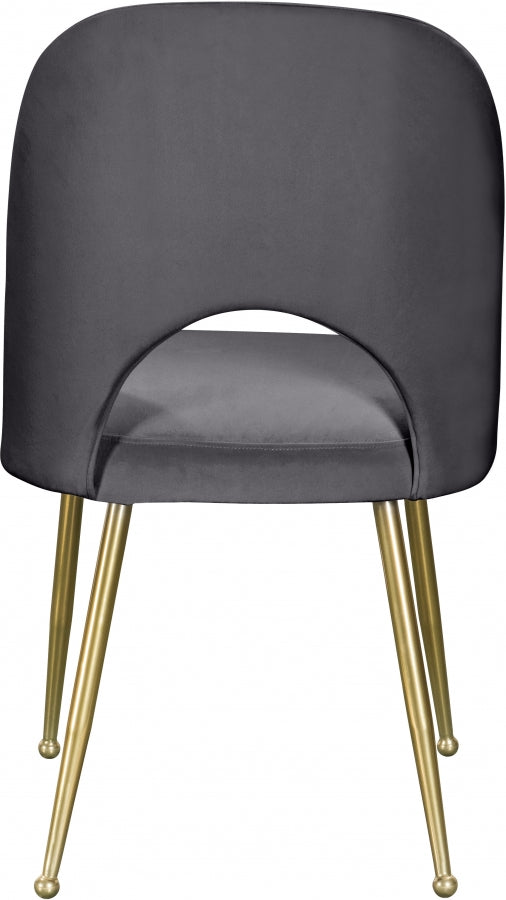 Logan Grey Velvet Dining Chair, Set of 2 from Meridian - Luna Furniture