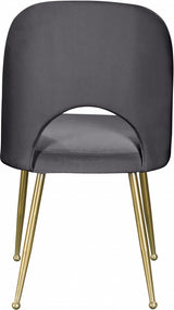 Logan Grey Velvet Dining Chair, Set of 2 from Meridian - Luna Furniture