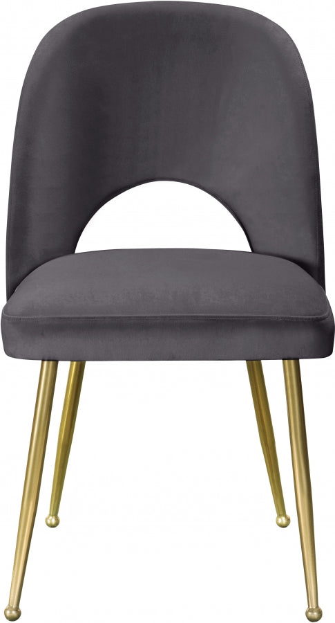 Logan Grey Velvet Dining Chair, Set of 2 from Meridian - Luna Furniture