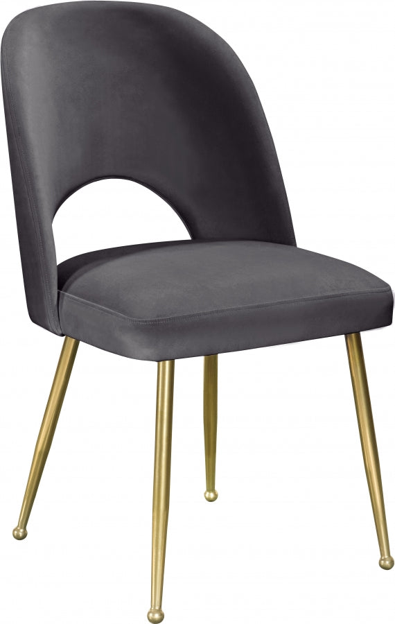 Logan Grey Velvet Dining Chair, Set of 2 from Meridian - Luna Furniture