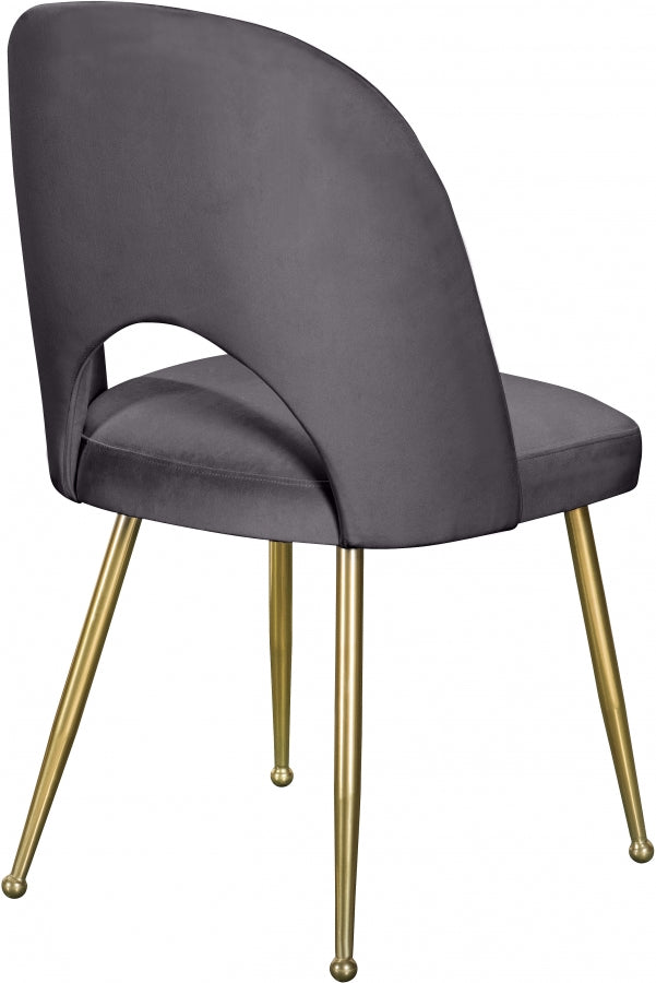 Logan Grey Velvet Dining Chair, Set of 2 from Meridian - Luna Furniture