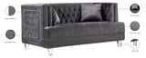 Lucas Grey Velvet Loveseat from Meridian - Luna Furniture